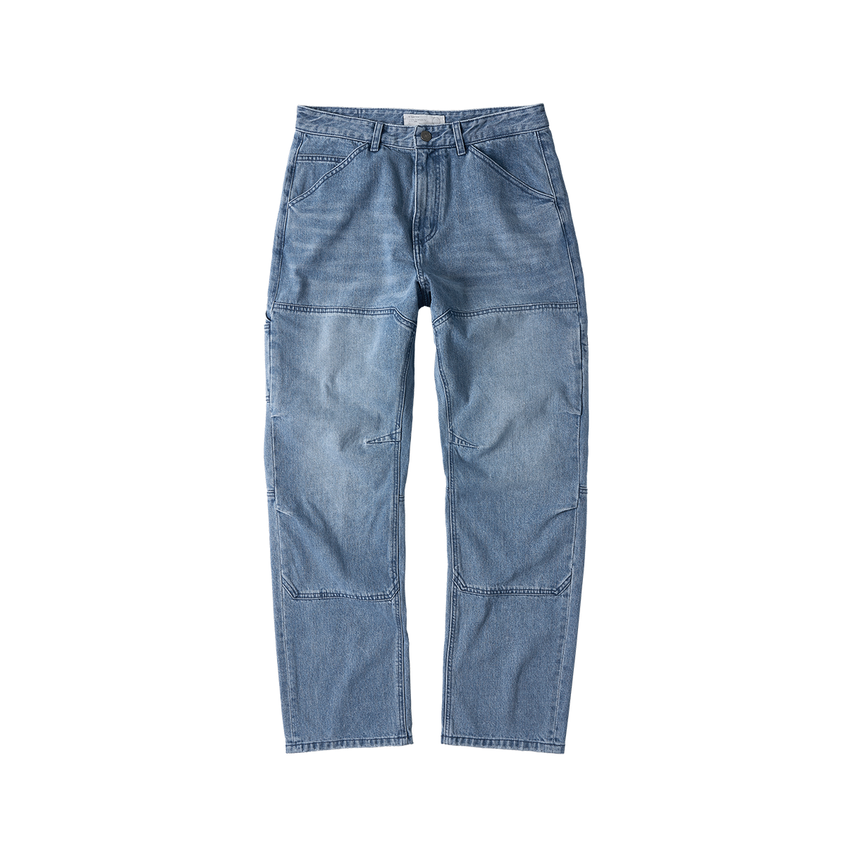 조우 절개 더블니 카펜터 팬츠 워시드 블루(CHOWOO Incision Double Knee Carpenter Pants Washed Blue)