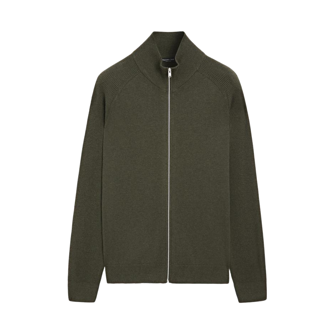 마시모두띠 래글런 슬리브 니트 코튼 블렌드 가디건 다크 그린(Massimo Dutti Knit Cotton Blend Cardigan with Raglan Sleeves Dark Green)