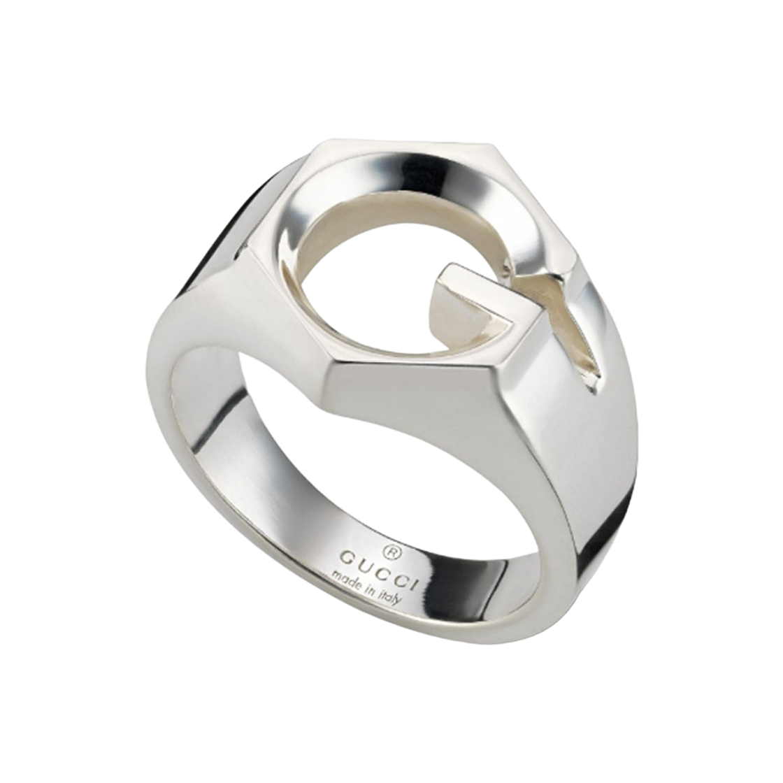 814848-J8400-8106 Gucci Interlocking G Wide Ring Silver