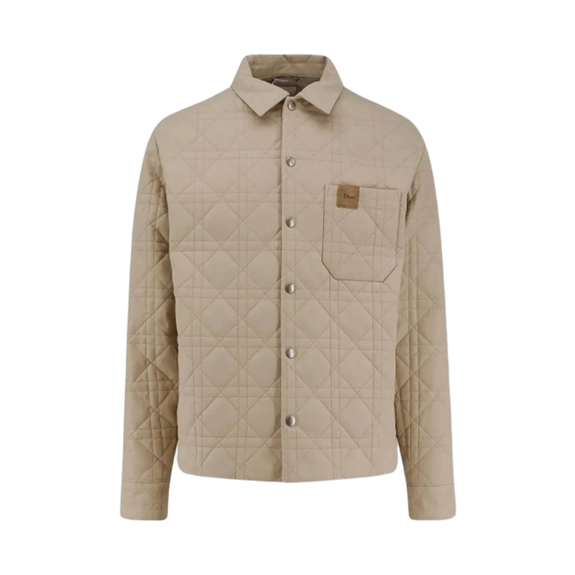 디올 레더 디올 패치 까나쥬 오버셔츠 베이지(Dior Leather Dior Patch Cannage Overshirt Beige) - 1