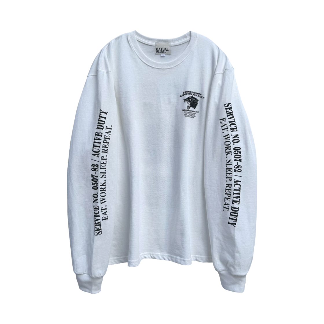 캐주얼 매뉴얼 타이거 롱슬리브 화이트(Kasual Manual Tiger Recruit Over Long Sleeve White)