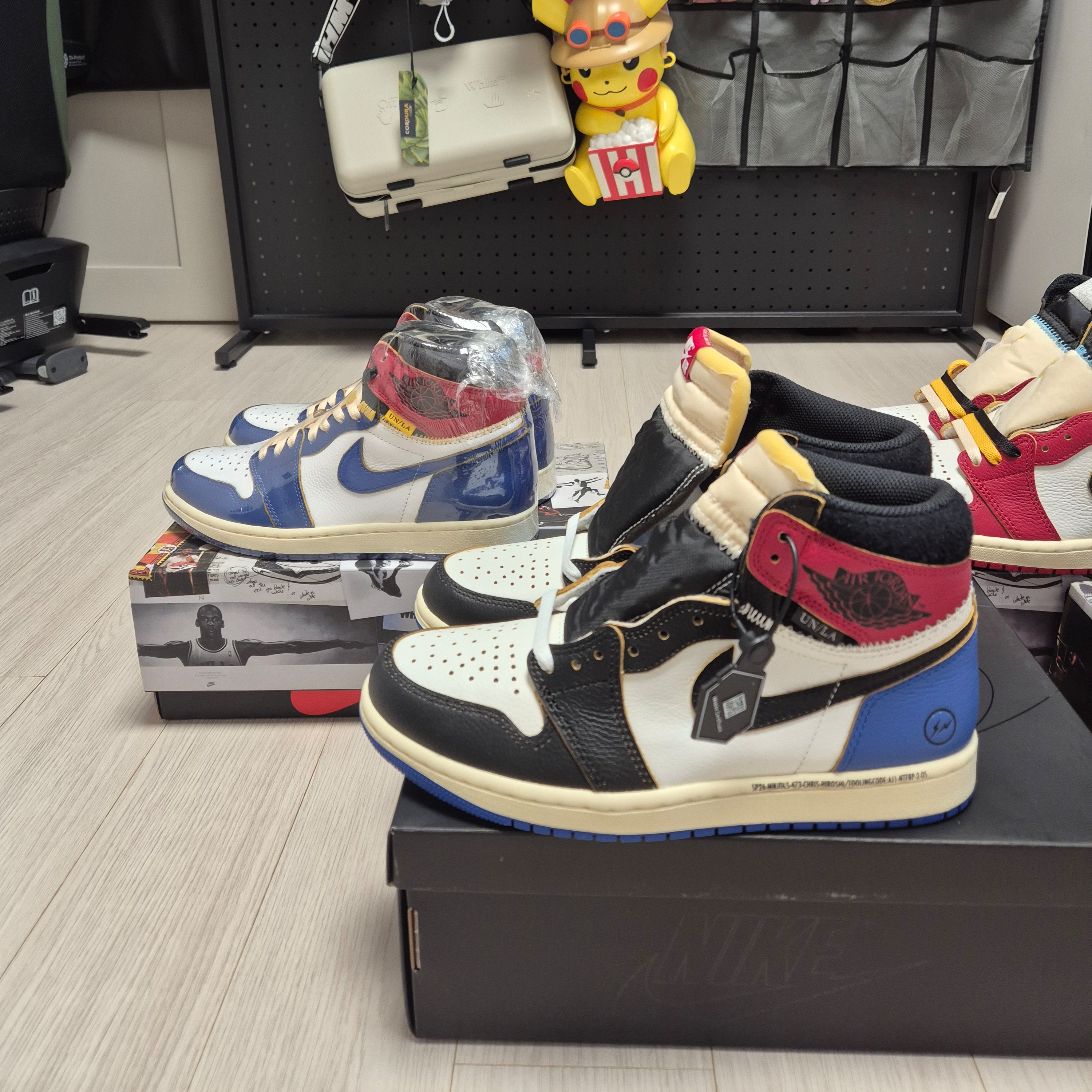 Jordan 1 x Fragment x Union LA Black and Varsity Red, Jordan 1 x Union Retro High OG Chicago Shadow 착용 스타일 - 2