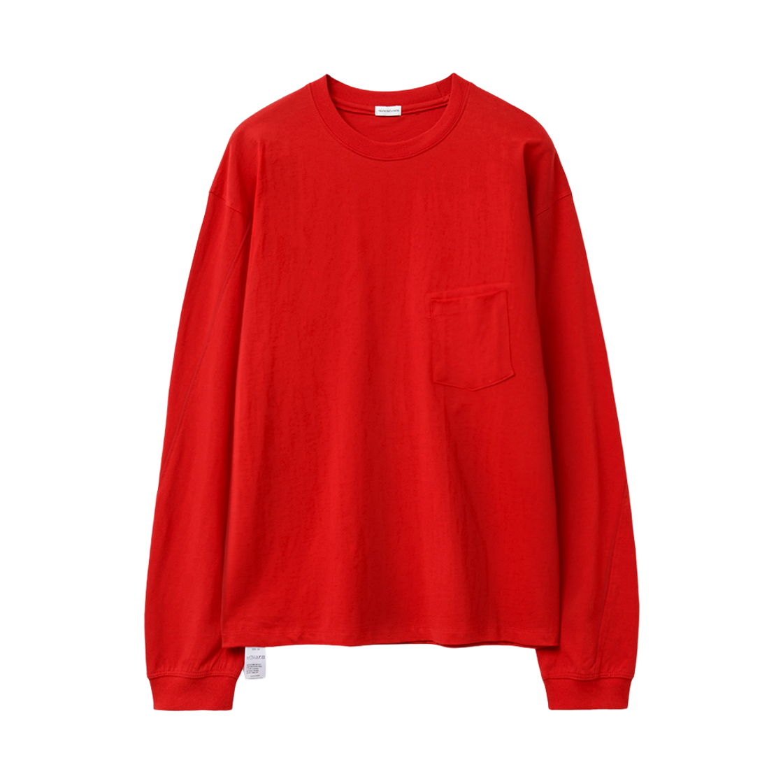 유체 슬란트 롱슬리브 티셔츠 스칼렛 레드