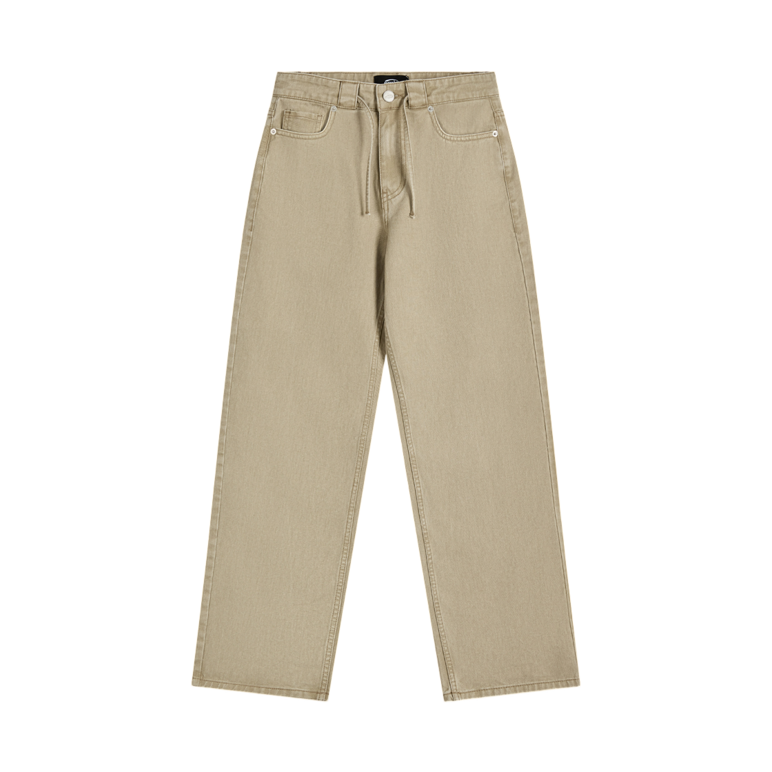 (W) 이미스 드로우스트링 코튼 진 베이지((W) Emis Drawstring Cotton Jeans Beige)