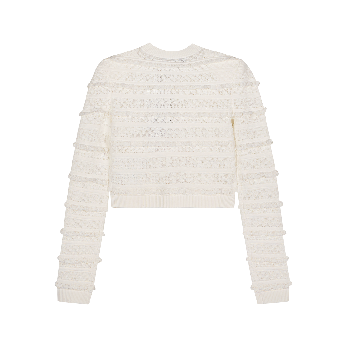 셀프 포트레이트 우먼 화이트 포인텔 디어만테 가디건 화이트 - 26SS(Self Portrait Women White Pointelle Diamante Cardigan White - 26SS) - 2