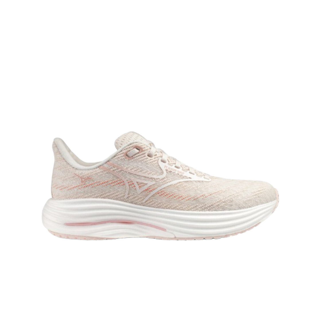 (W) 미즈노 웨이브 라이더 29 라이트 핑크 화이트 - 4E 슈퍼 와이드((W) Mizuno Wave Rider 29 Light Pink White - 4E Super Wide) - 1