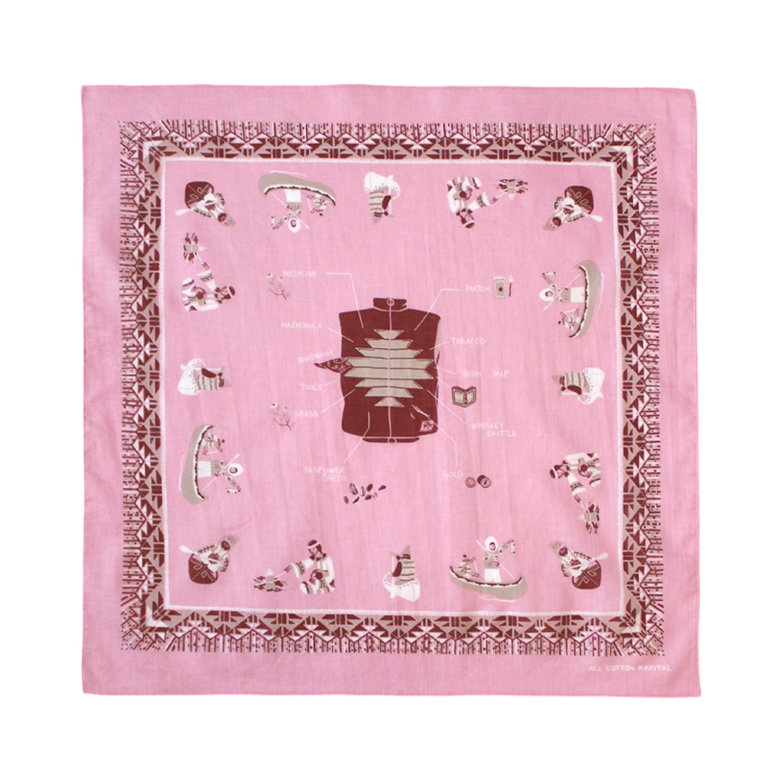 캐피탈 컬러드 반다나 제퍼 베스트 라이프 핑크