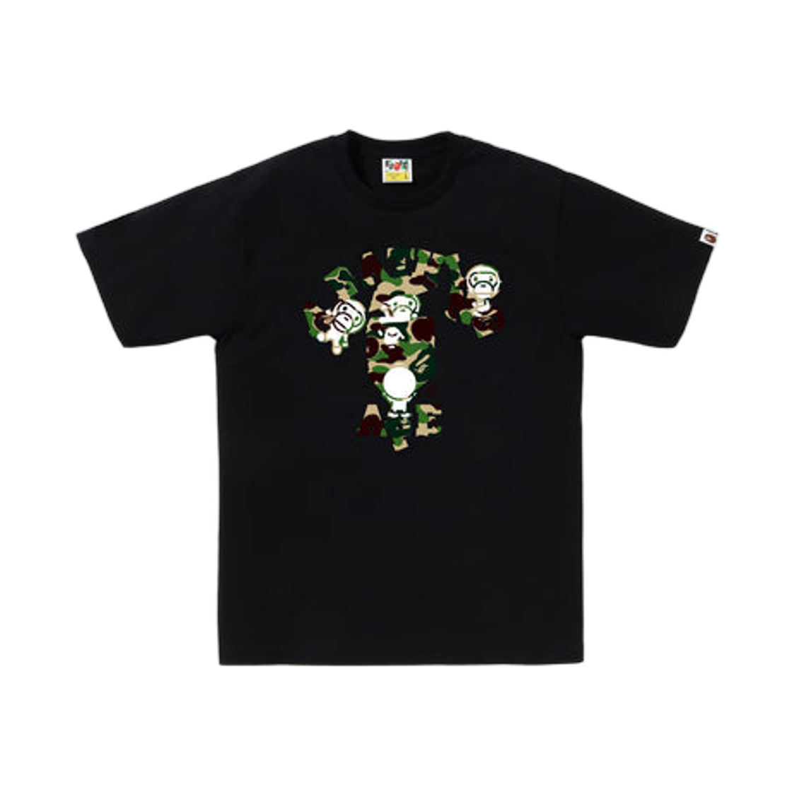 - BAPE ABC Camo College Milo T-Shirt Black Green