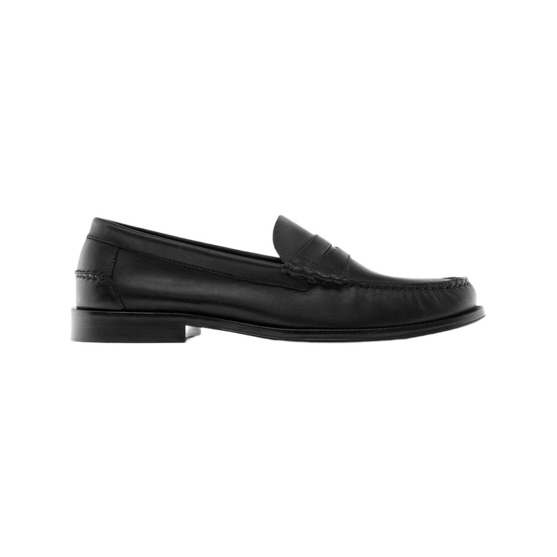 마시모두띠 오일드 레더 로퍼 블랙(Massimo Dutti Oiled Leather Loafers Black)