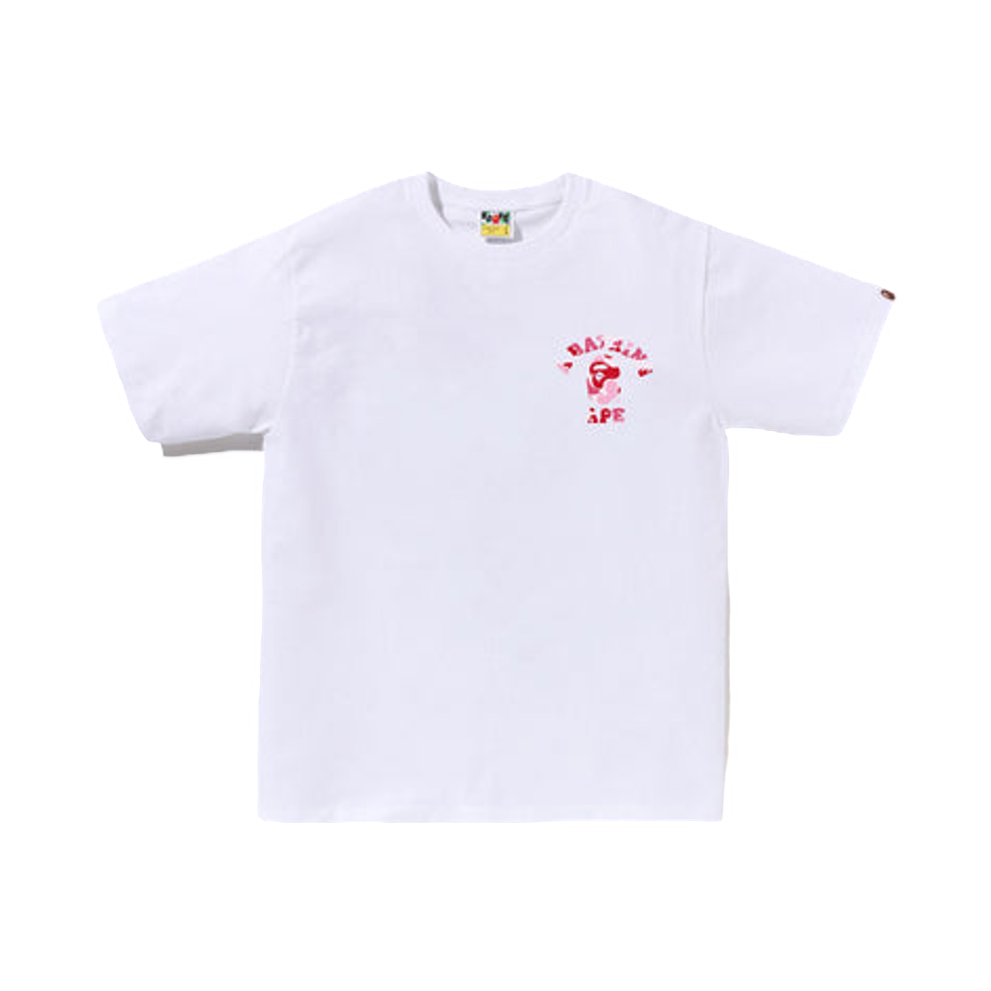 - BAPE ABC Camo College Ats T-Shirt White Pink