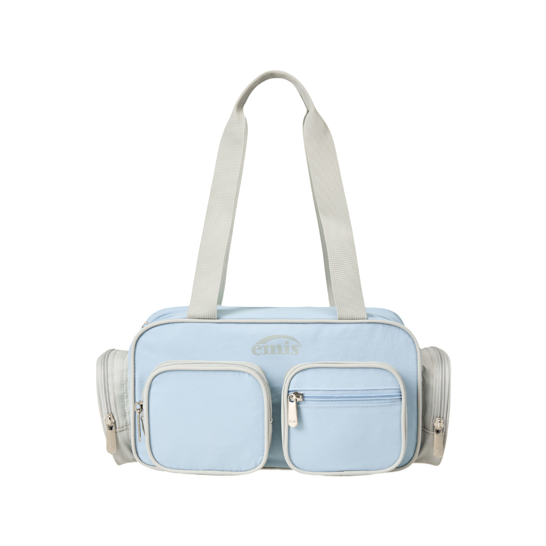 - Emis Nylon Color Block Shoulder Bag Pastel Blue