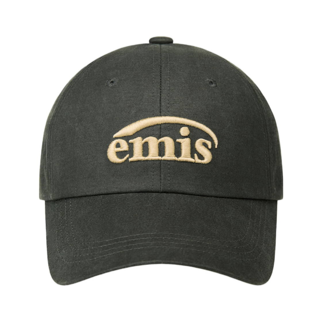 - Emis Washed Faux Leather Ball Cap Green