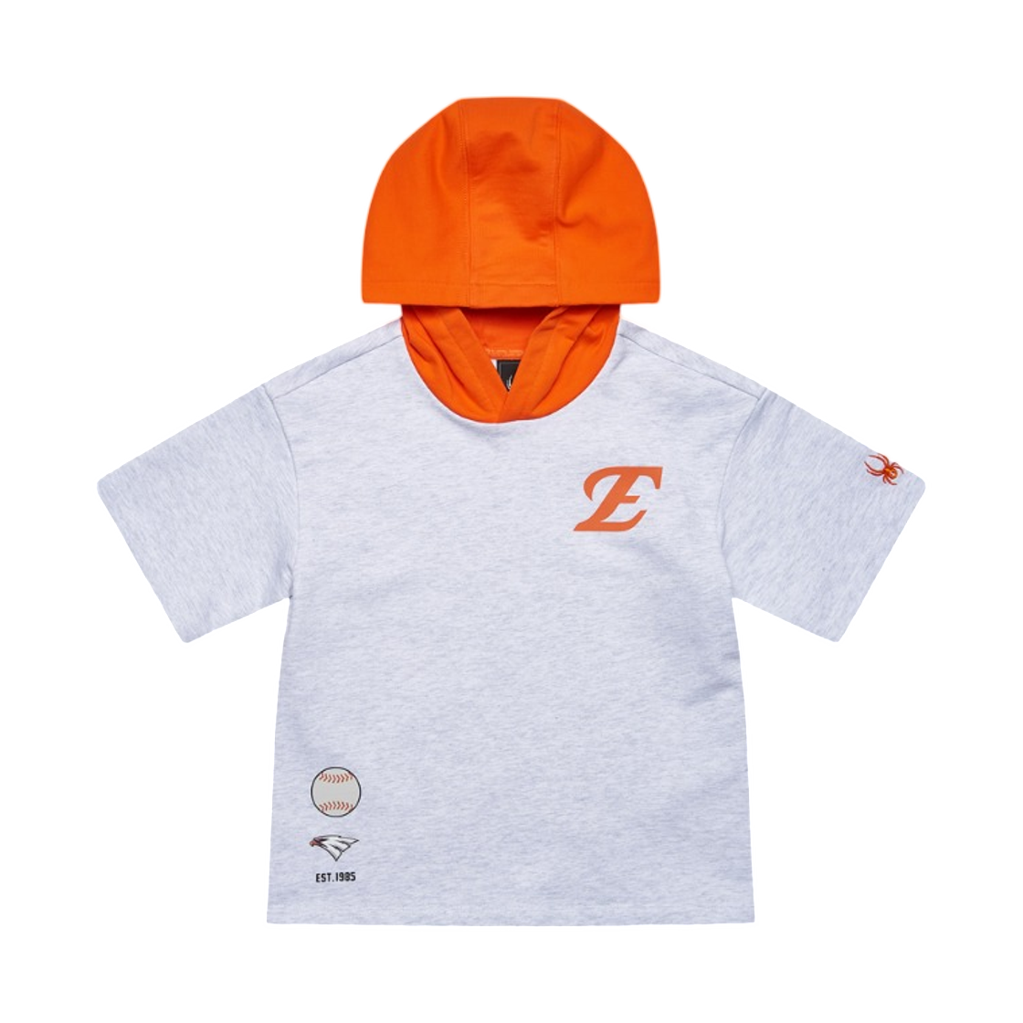 (키즈) 한화이글스 26 반팔 후드 티셔츠 화이트 멜란지 그레이((Kids) Hanwha Eagles 26 Short Sleeve Hooded T-Shirt White Melange Grey)