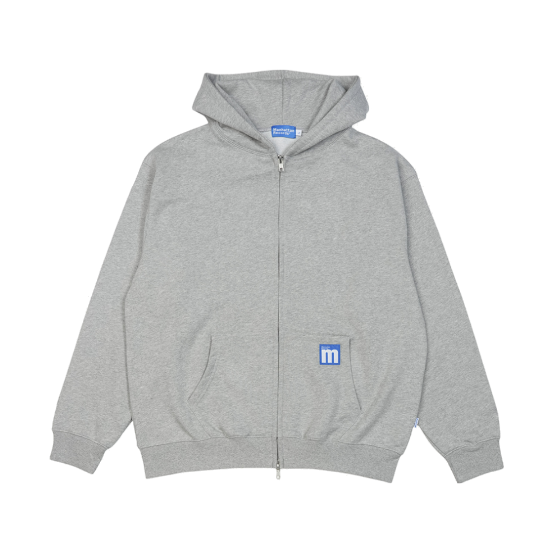 맨하탄 레코즈 라인 로고 집업 후디 - 그레이(Manhattan Records Line Logo Zip Up Hoodie - Grey)