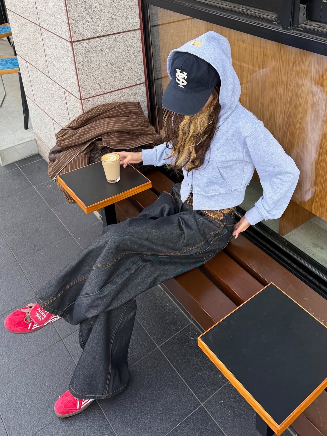 Sunday Ceremony Sy Logo 5 Panel Cotton Cap - Navy 착용 스타일 - 3