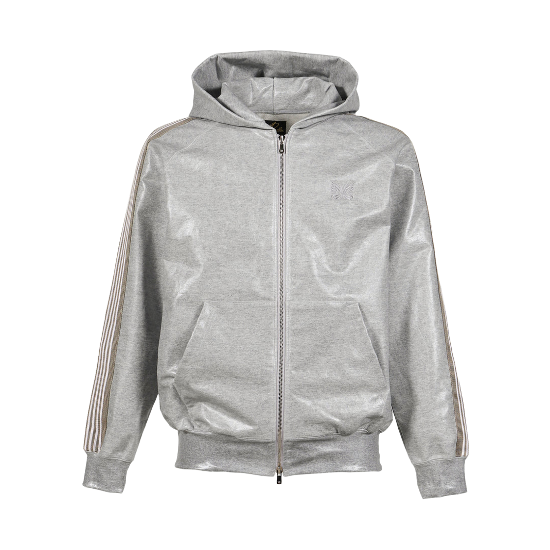 니들스 x 누비안 코튼 저지 지퍼 트랙 후디 그레이 - 누비안 한정(Needles x Nubian Cotton Jersey Zipped Track Hoody Grey - Nubian Exclusive)