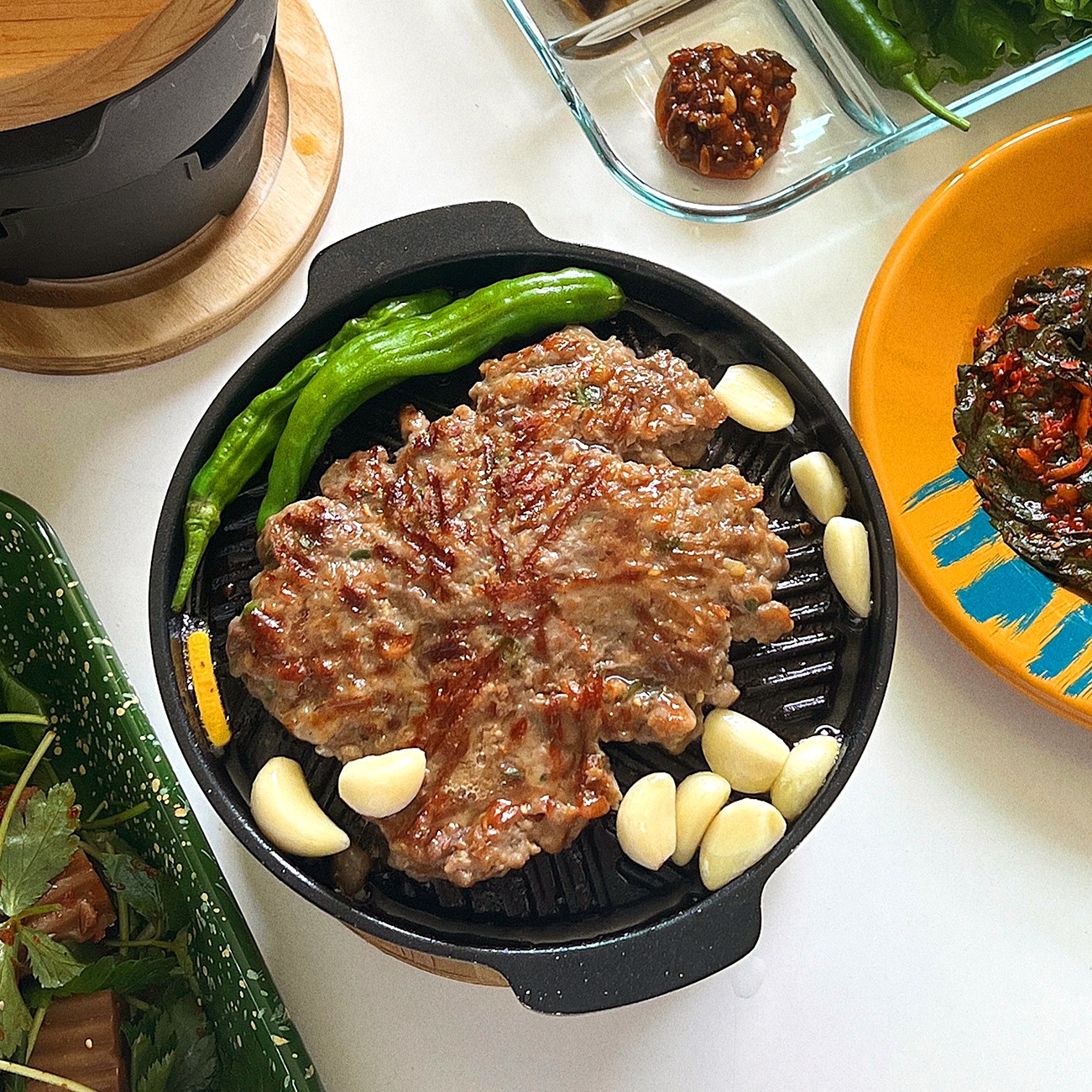 Haulshome On-off Gamapot Wood Lid, Haulshome On-off Mini Grill Full Set 착용 스타일