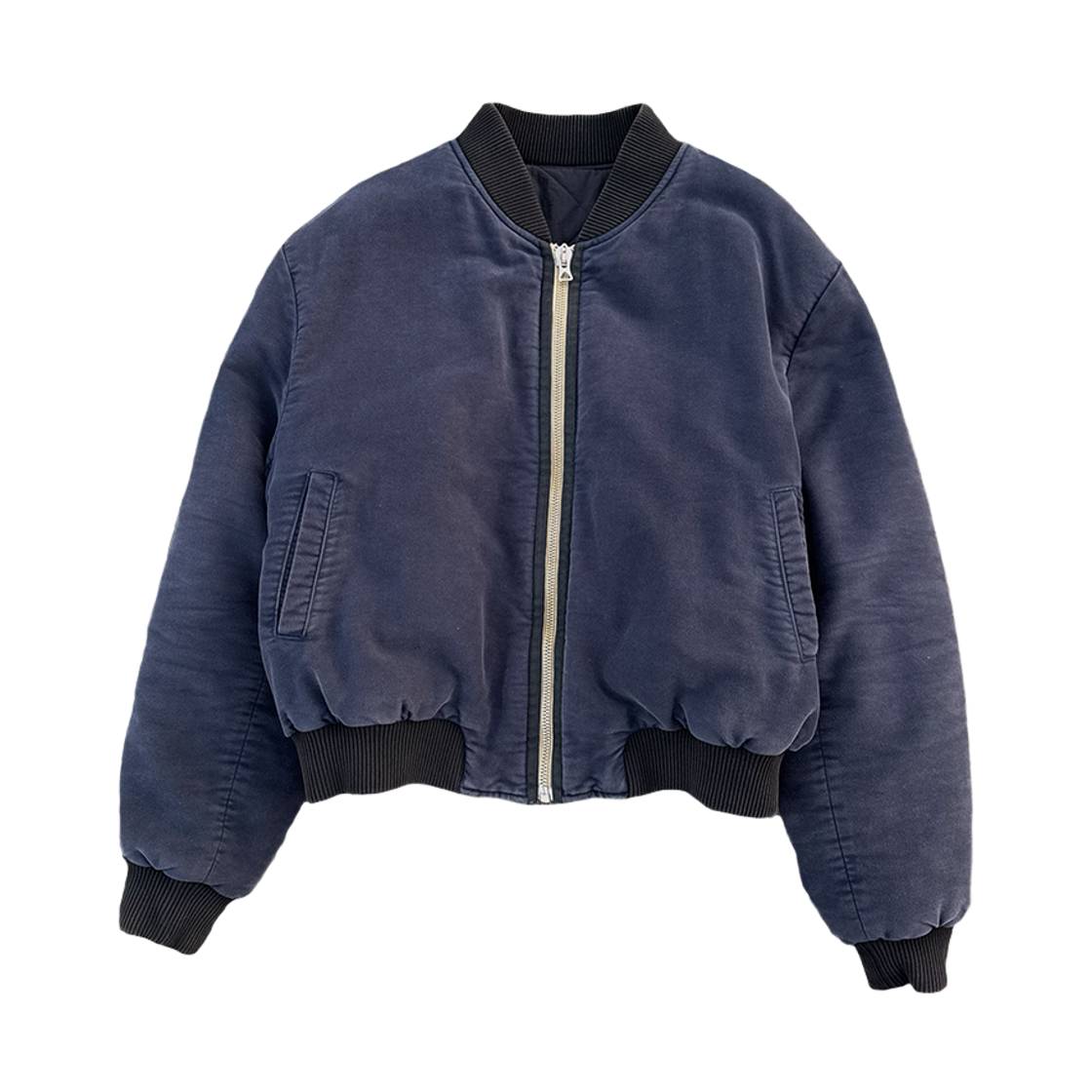 IW-071 INSSENSE Vintage Washed Moleskin Crop Bomber Navy