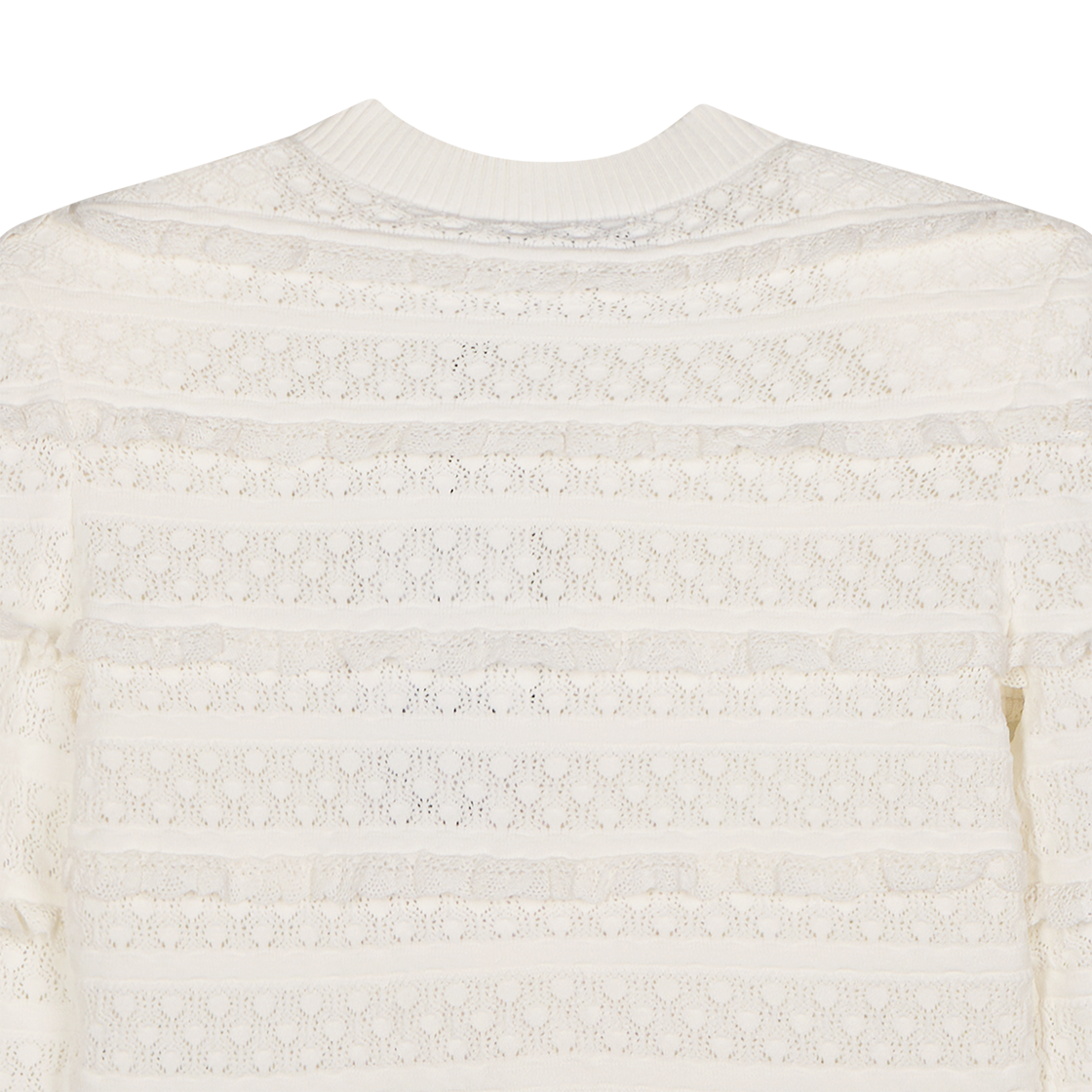 셀프 포트레이트 우먼 화이트 포인텔 디어만테 가디건 화이트 - 26SS(Self Portrait Women White Pointelle Diamante Cardigan White - 26SS) - 4