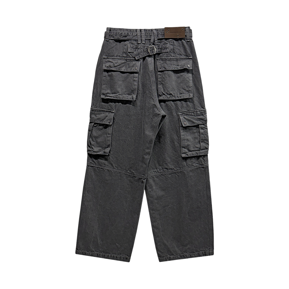 랜 아카이브 0124 아일렛 벨트 카고 팬츠 - 차콜(LAN ARCHIVE 0124 Eyelet Belt Cargo Pants - Charcoal) - 2