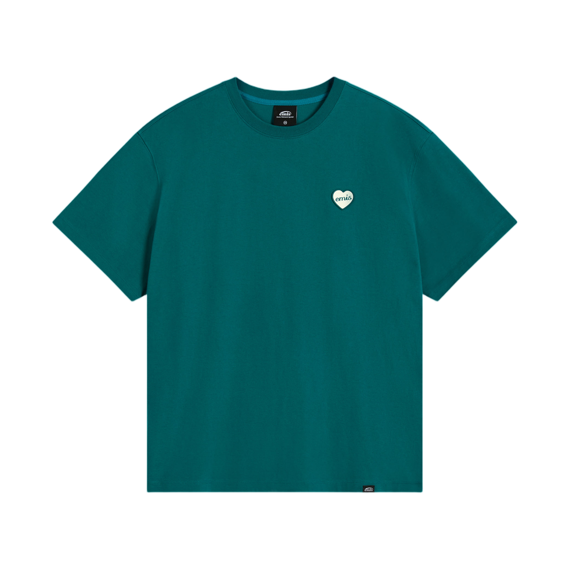 이미스 하트 러버 패치 티셔츠 그린(Emis Heart Rubber Patch T-Shirt Green)