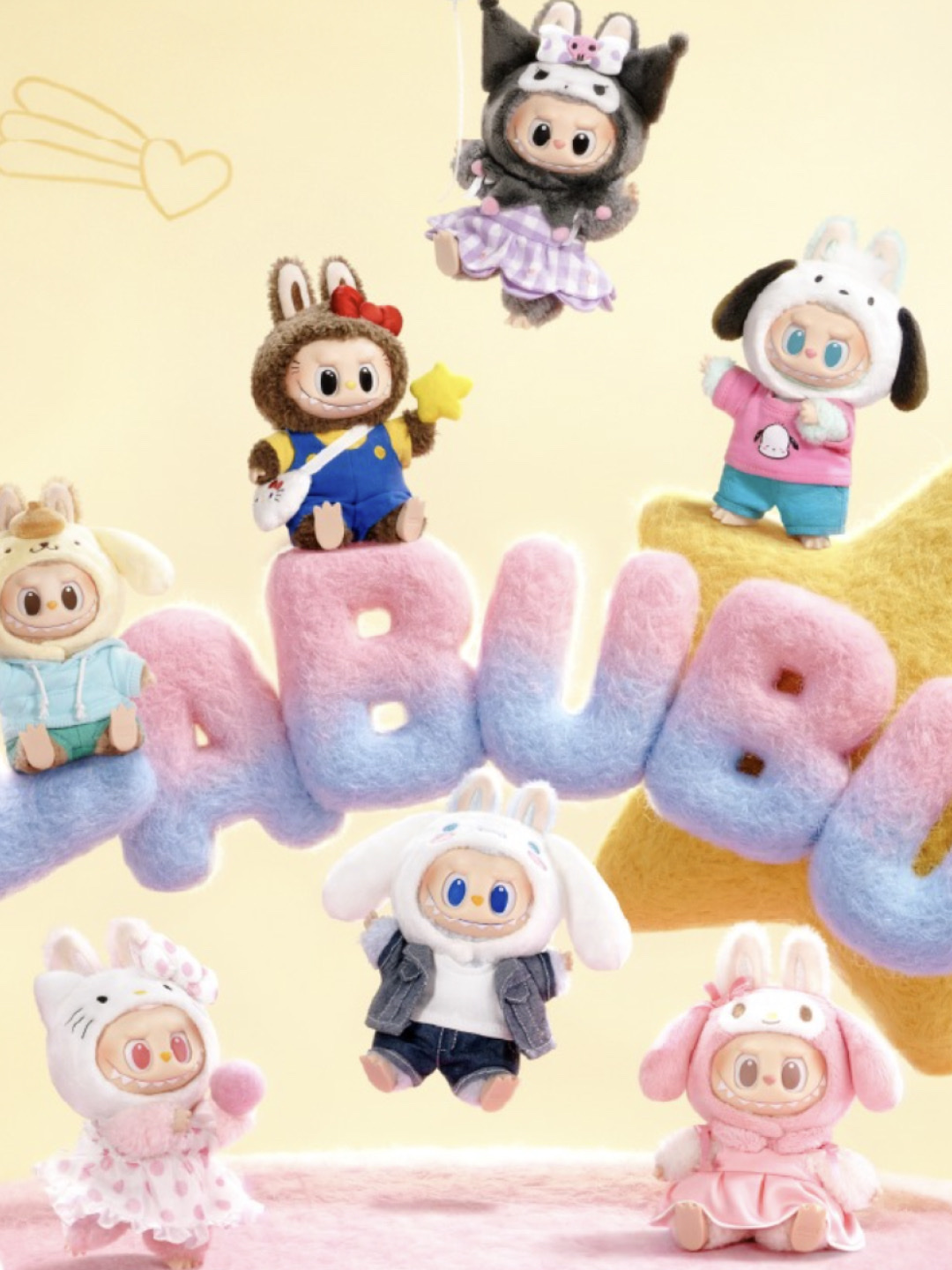 Pop Mart Labubu The Monsters x Hello Kitty Vinyl Plush Doll, Pop Mart Labubu The Monsters x Hello Kitty And Friends Series Plush Pendant Classic Hello Kitty (Opened Case) ์ฐฉ์ฉ ์คํ์ผ - 3