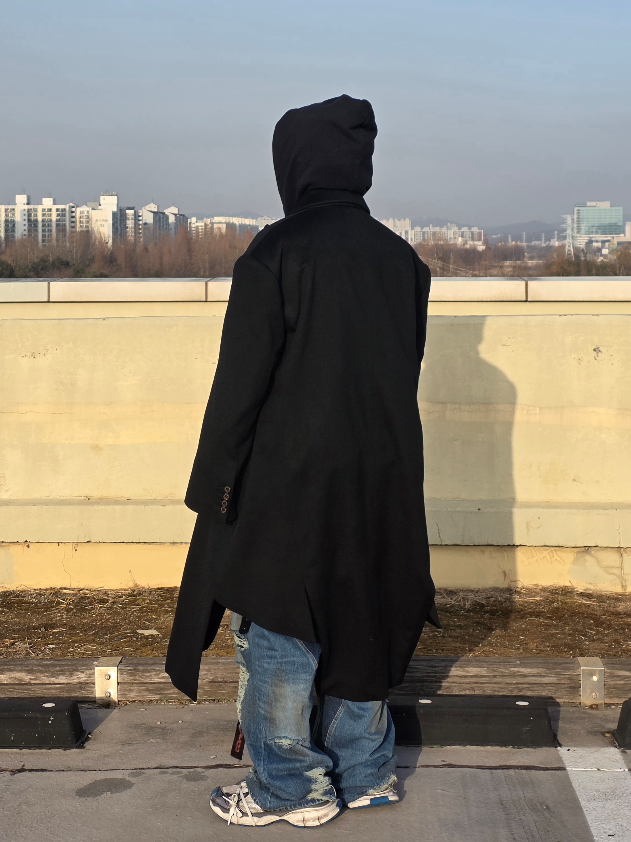 Civision by CSC Vision Distressed Denim Pants Washed Blue, Civision by CSC Lovers Hoodie 착용 스타일 - 1