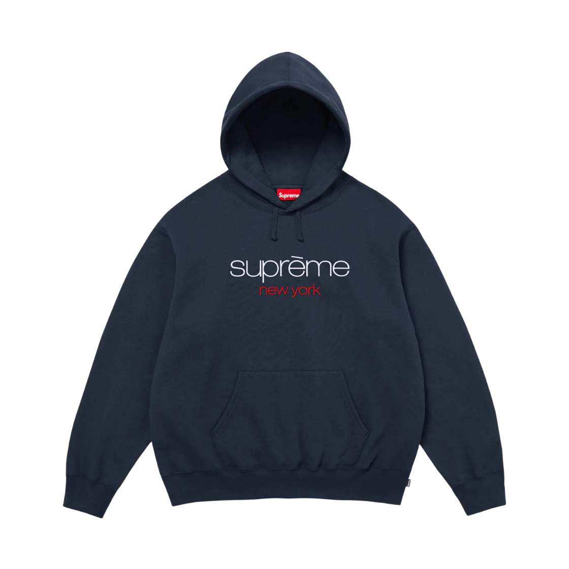슈프림 클래식 로고 후드 스웨트셔츠 네이비 - 26SS(Supreme Classic Logo Hooded Sweatshirt Navy - 26SS) - 1