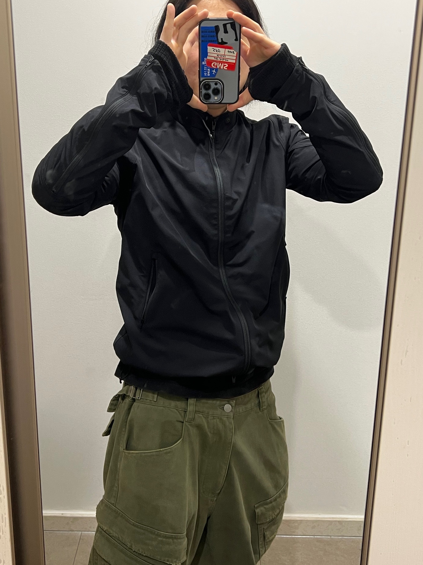 Undermycar Air Nylon Hybrid Jacket Black, Undermycar MU.128 Original Logo Cracked Leather Belt Silver / Black 착용 스타일 - 4