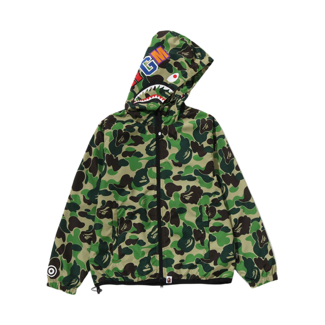 (W) 베이프 ABC 카모 샤크 후드 자켓 그린((W) BAPE ABC Camo Shark Hoodie Jacket Green) - 1