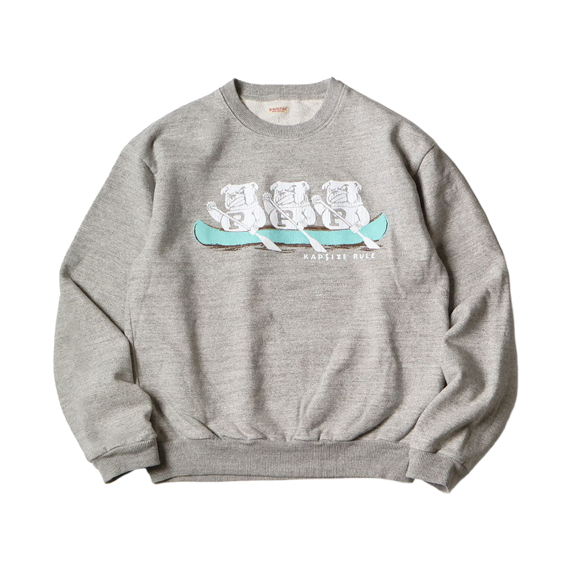 K2509LC035 Kapital Top Fleece Crew Sweatshirt P Bulldog Pt Top Gray