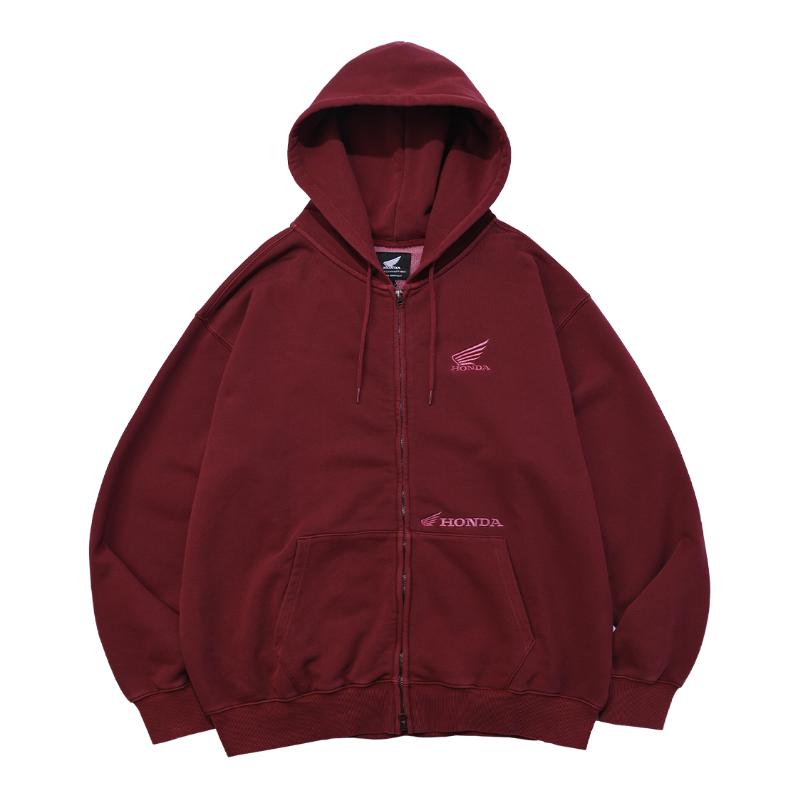 혼다 피그먼트 후드 집업 버건디(Honda Pigment Hoodie Zip-Up Burgundy) - 1
