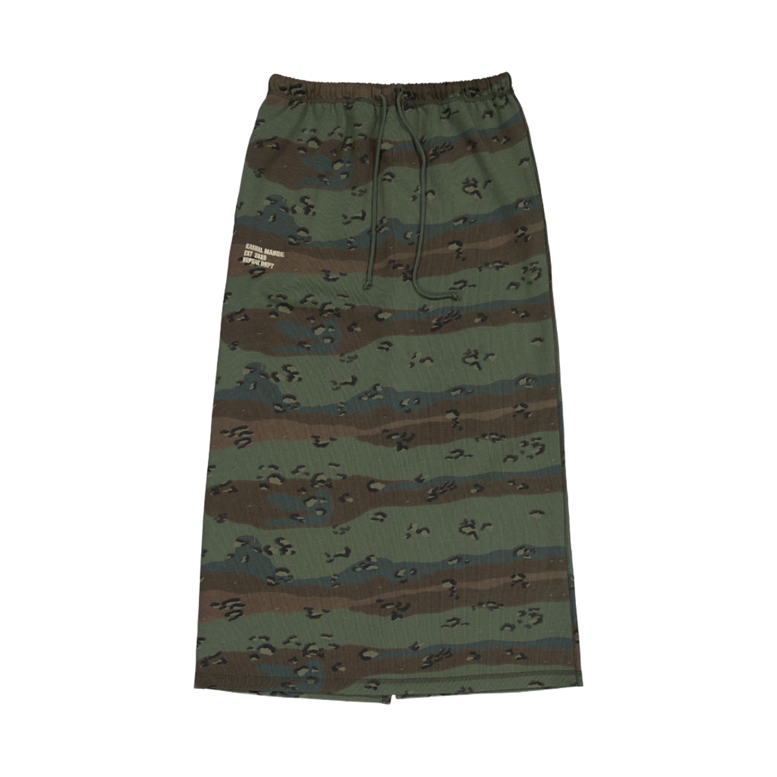 캐주얼 매뉴얼 사파리 카모 스커트 카키(Kasual Manual Safari Camo Banding Skirt Khaki)