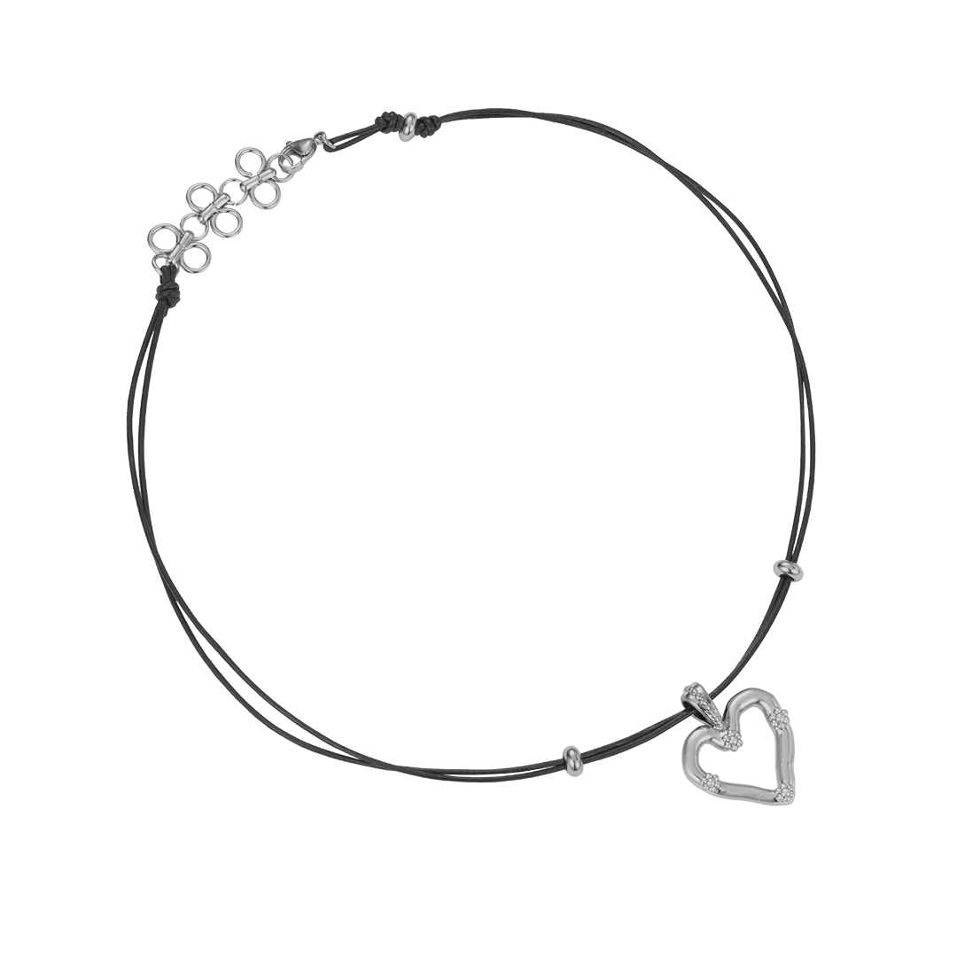 26SSSNLAMOBKFF Nff Amour Leather Necklace Black