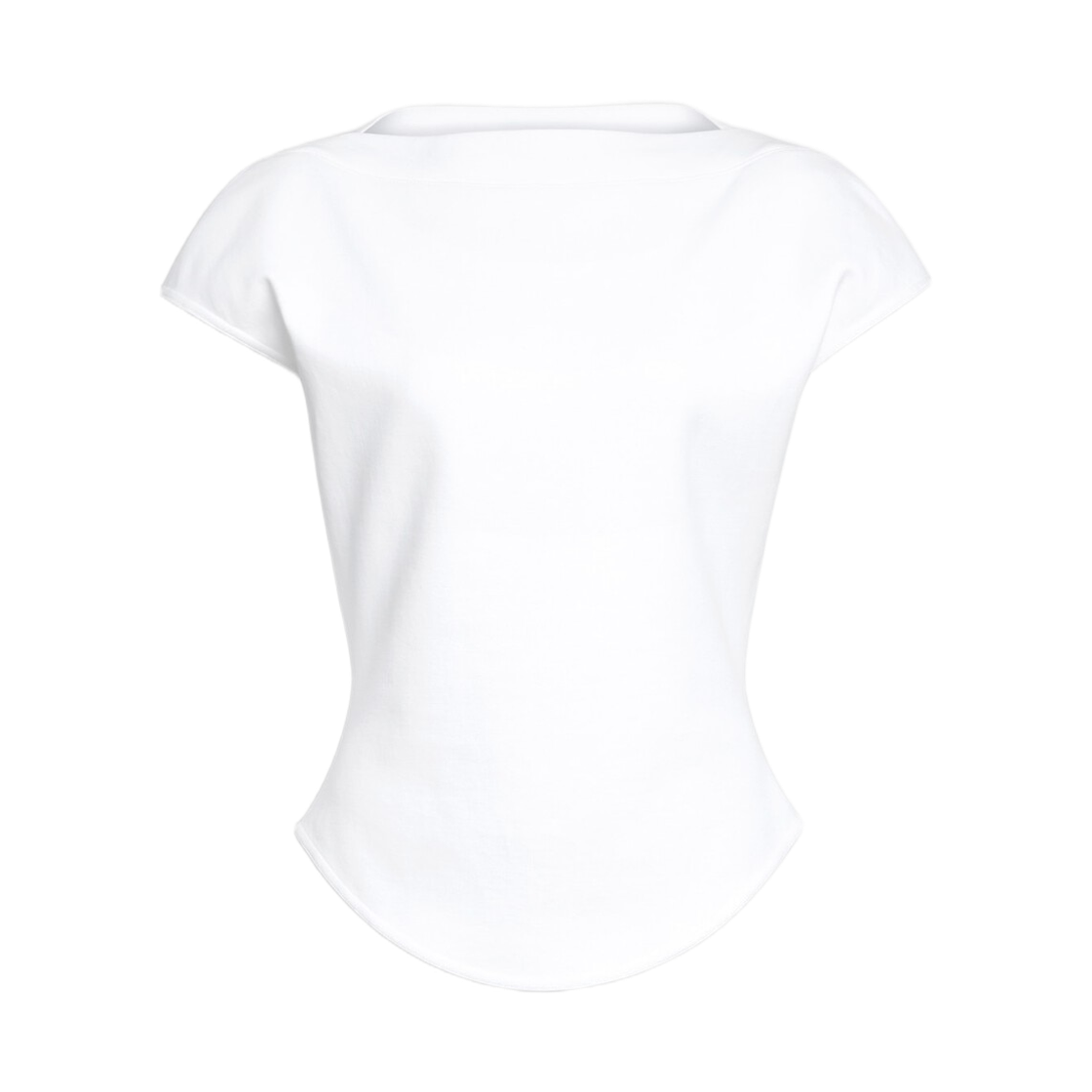 (W) 알라이아 캡 코튼 티셔츠 화이트((W) Alaia Cap Cotton T-Shirt White)