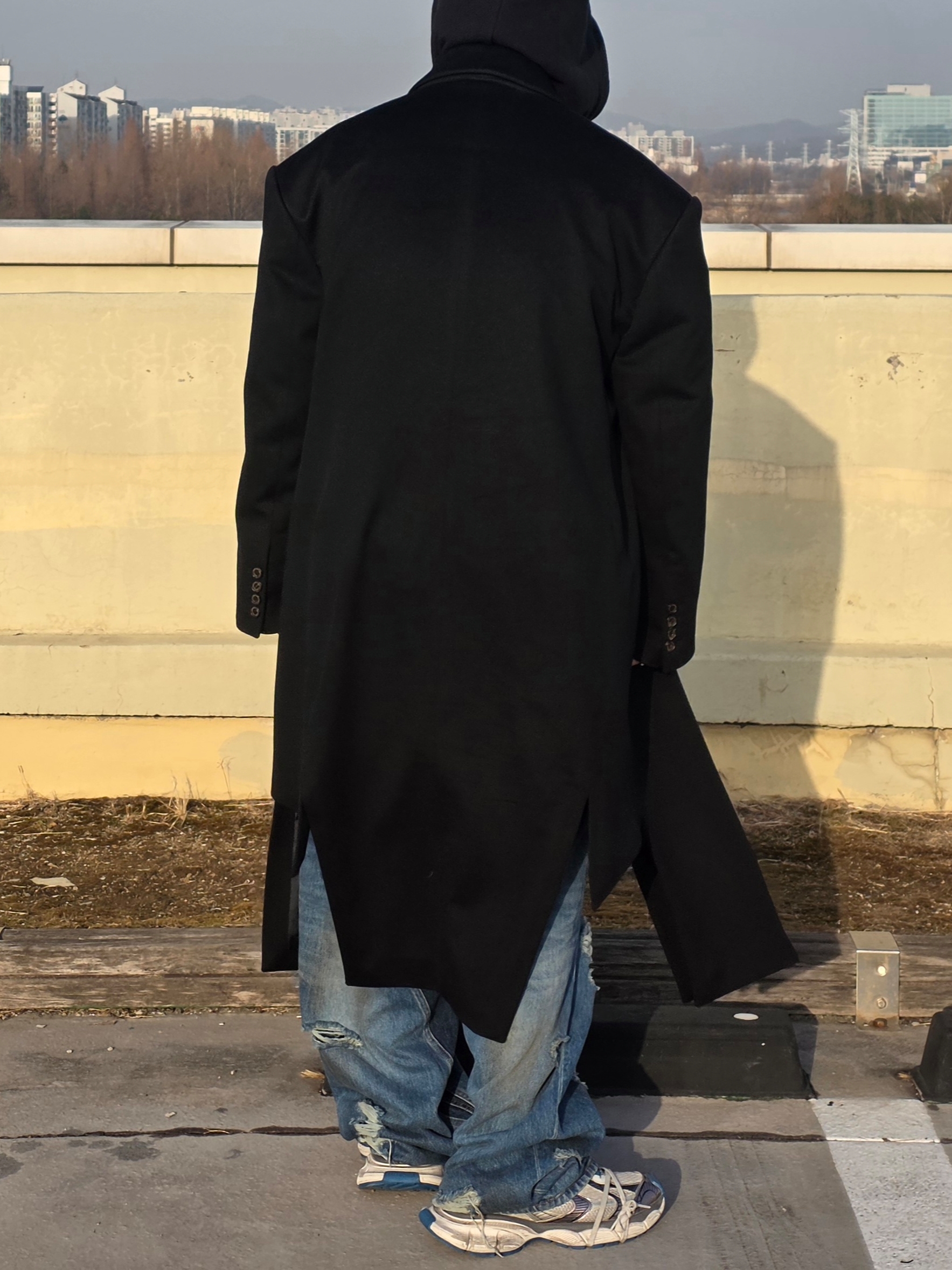Civision by CSC Vision Distressed Denim Pants Washed Blue, Civision by CSC Lovers Hoodie 착용 스타일 - 8