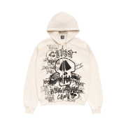 Stussy Skulls Pigment Dyed Zip Hoodie Bone