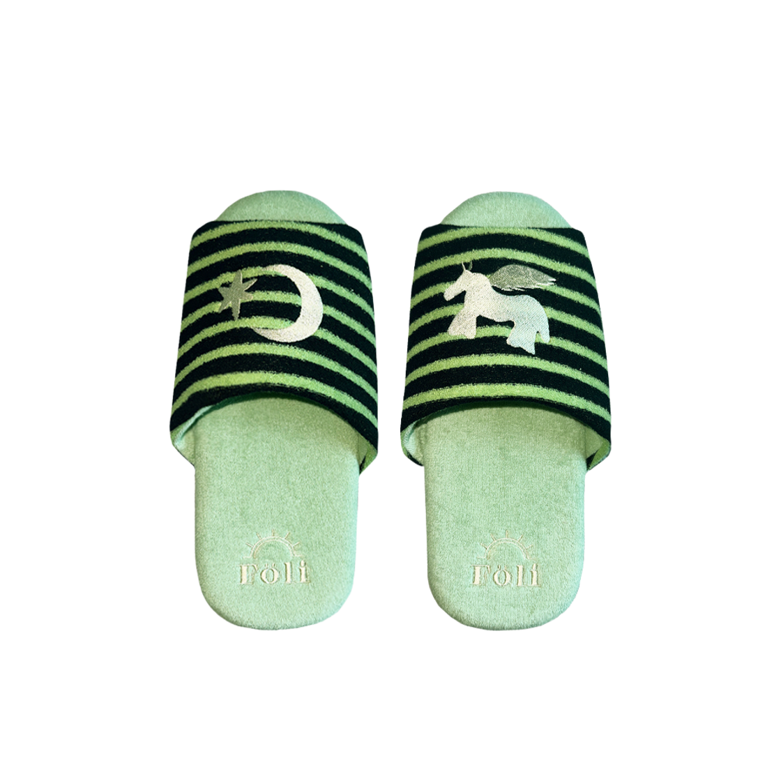 폴리 럭키 포니 룸슈즈, 그린(Foli Lucky Pony Room Shoes, Green)