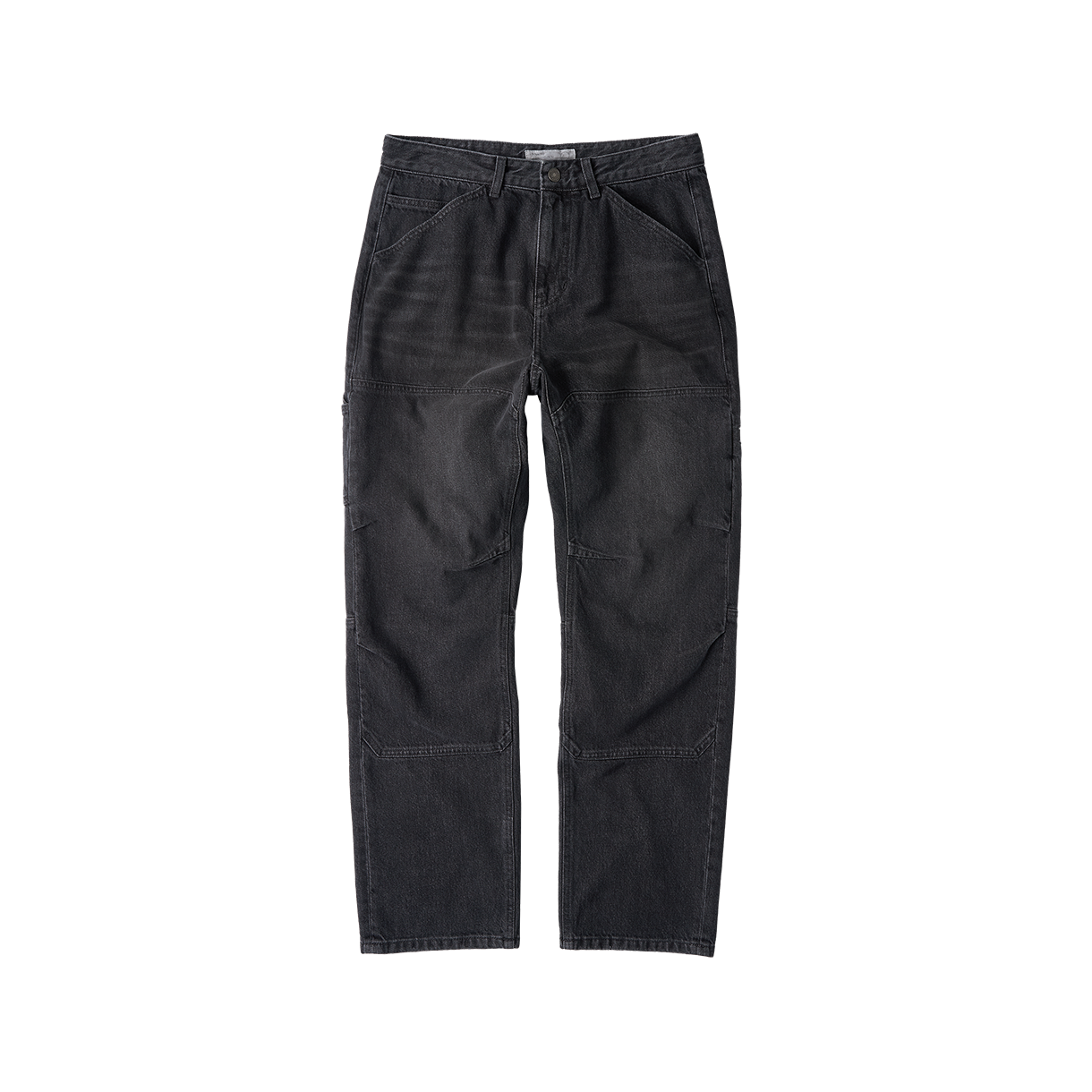 조우 절개 더블니 카펜터 팬츠 워시드 블랙(CHOWOO Incision Double Knee Carpenter Pants Washed Black)