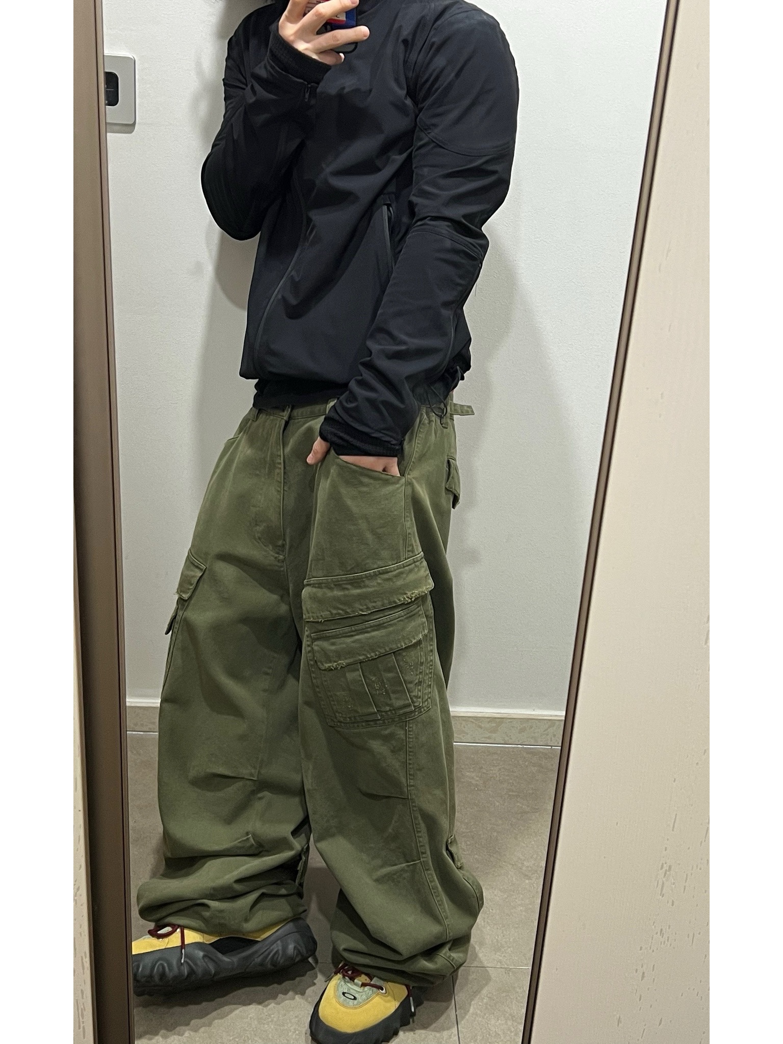 Undermycar Air Nylon Hybrid Jacket Black, Undermycar MU.128 Original Logo Cracked Leather Belt Silver / Black 착용 스타일 - 3