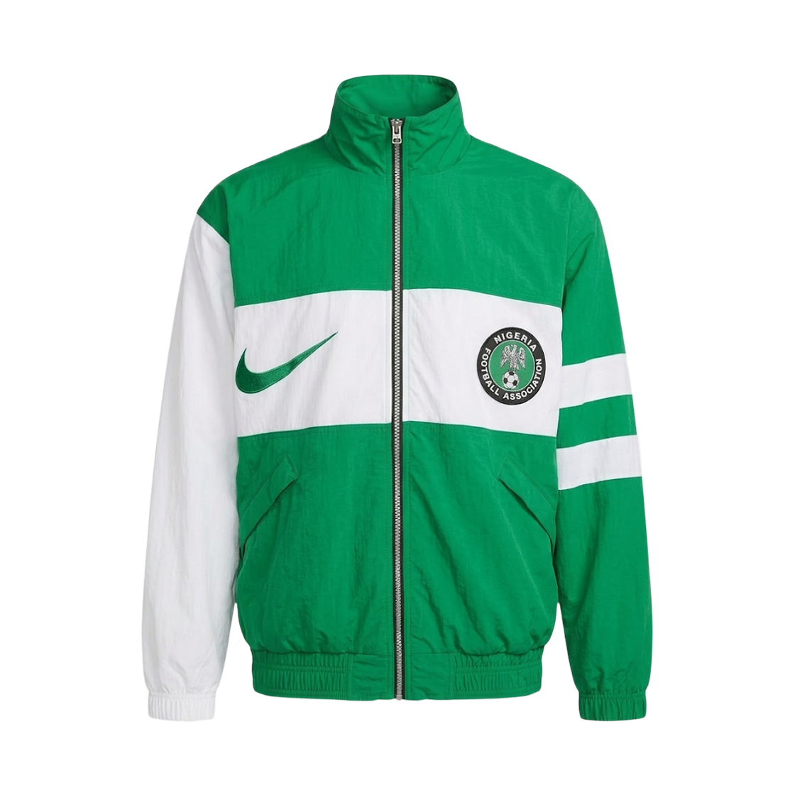 나이키 나이지리아 1996 레트로 사커 레플리카 트랙 자켓 코트 그린 화이트 (II6993-310)(Nike Nigeria 1996 Retro Soccer Replica Track Jacket Court Green White (II6993-310))