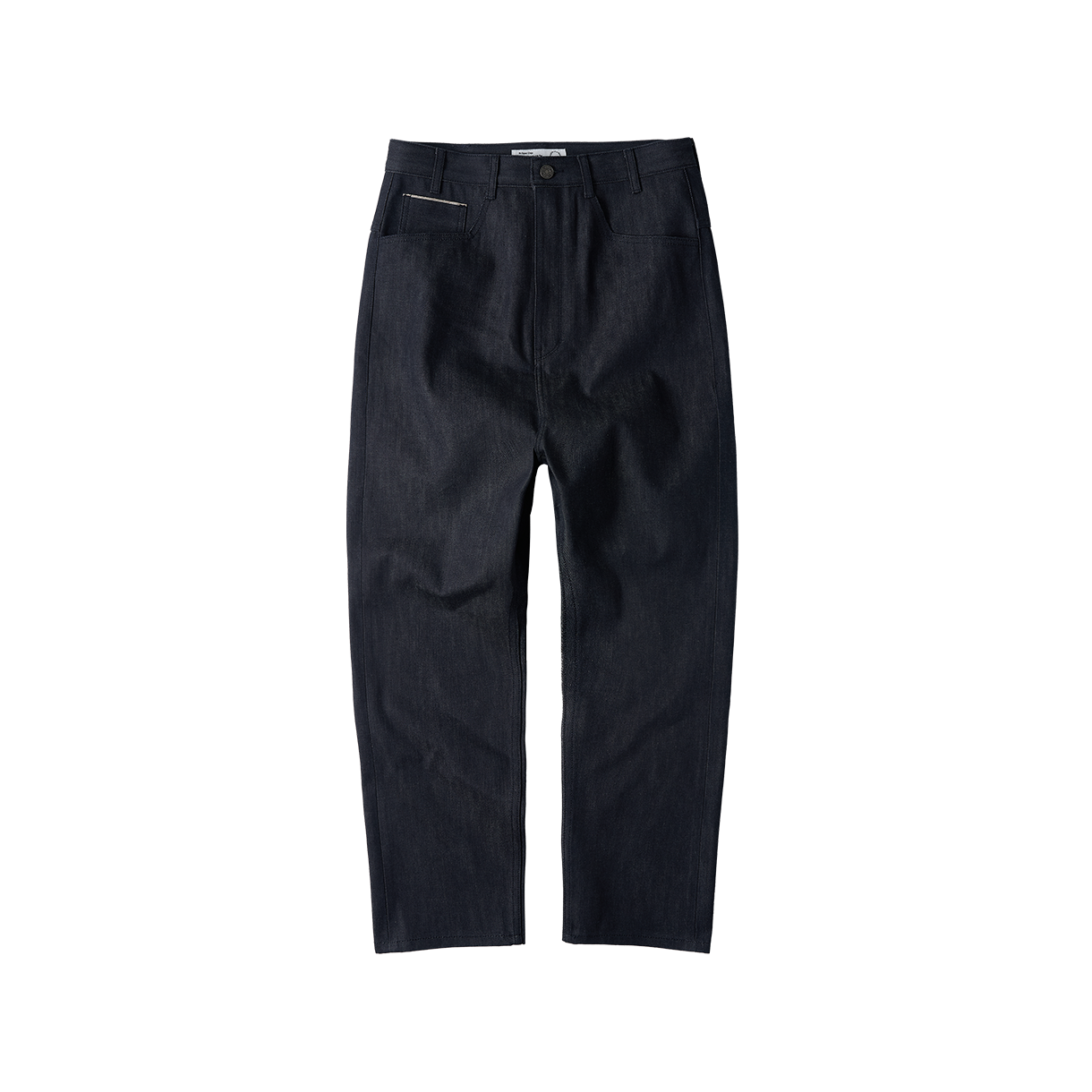 조우 네츄럴 하이웨이스트 배기 핏 셀비지 데님 팬츠 네이비(CHOWOO Natural High Waist Baggy Fit Selvedge Denim PantsNavy)