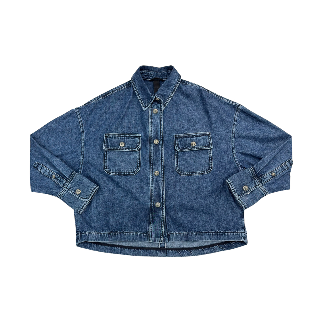 한스룸 크롬하츠 워크 독 데님 크롭 셔츠(Hansroom Chrome Hearts Work Dog Denim Crop Shirts) - 1