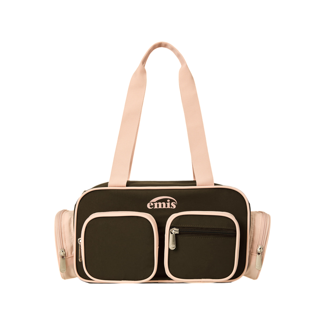 이미스 나일론 컬러 블록 숄더백 브라운(Emis Nylon Color Block Shoulder Bag Brown) - 1