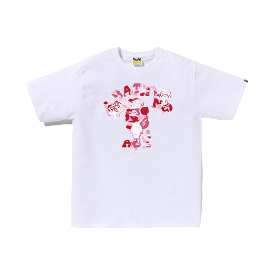 - BAPE ABC Camo College Milo T-Shirt White Pink
