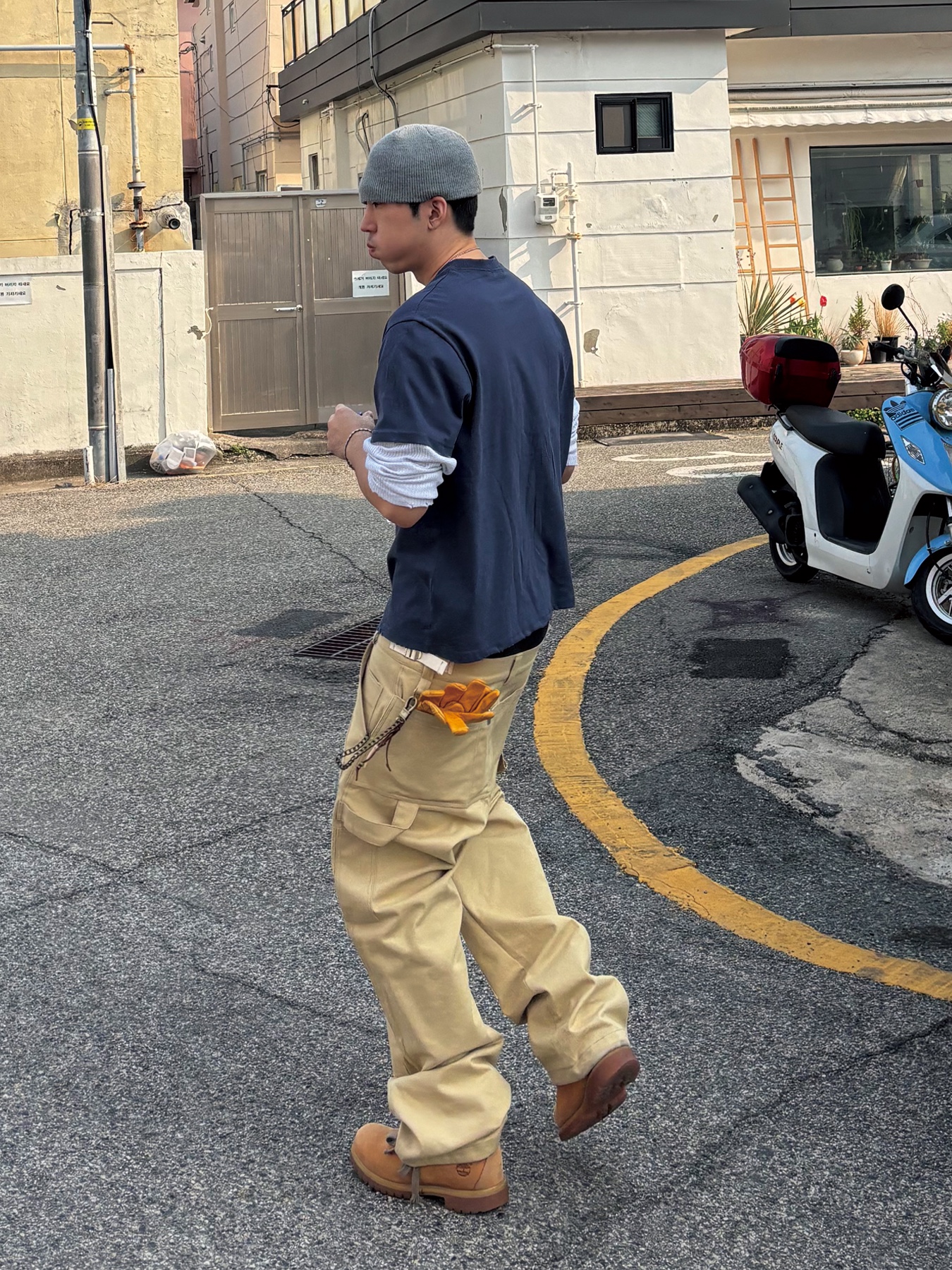 Wapworks Heavy Duty Service Work Pants beige, Wapworks Heavy Duty Service Work Pants black 착용 스타일 - 2