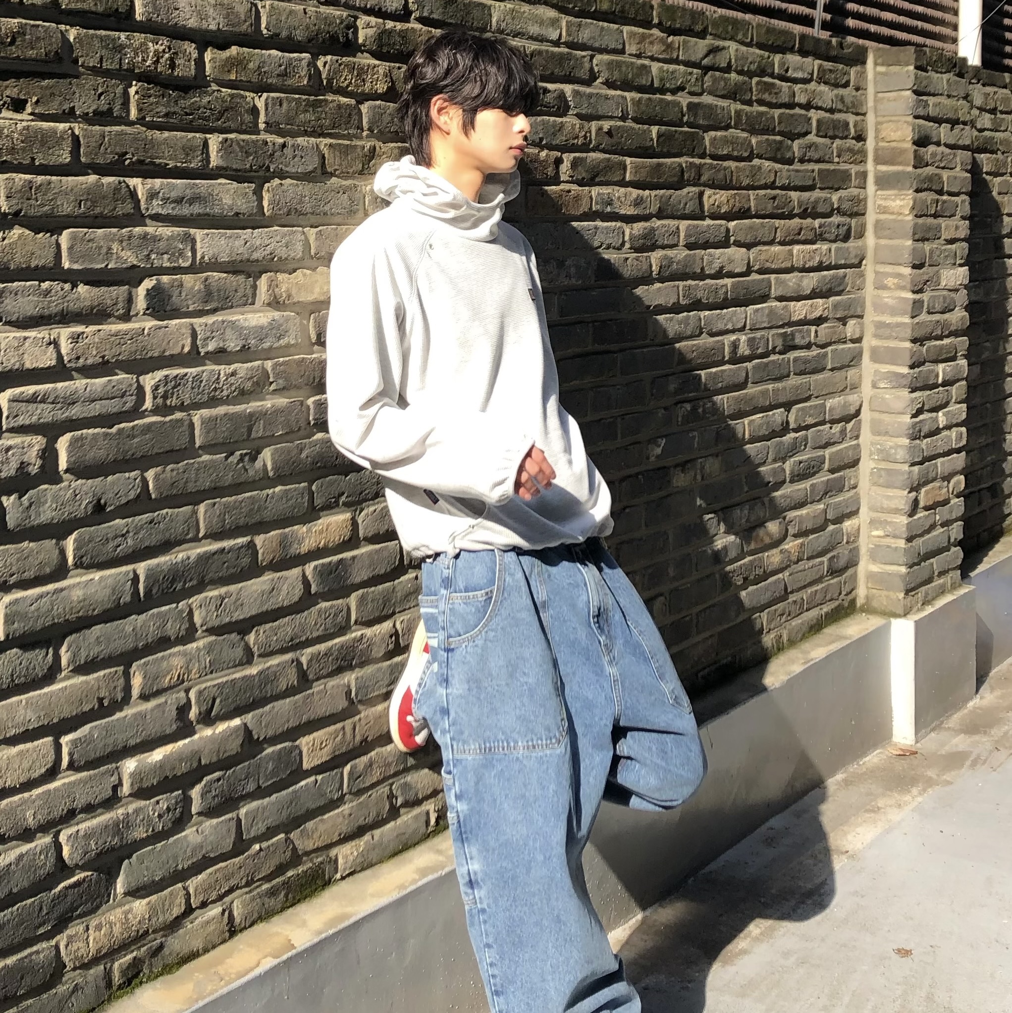 SPORT CHAMBER Superwide Carpenter Denim Pants Blue, Jordan 1 Retro High Spider-Man Origin Story 착용 스타일 - 1