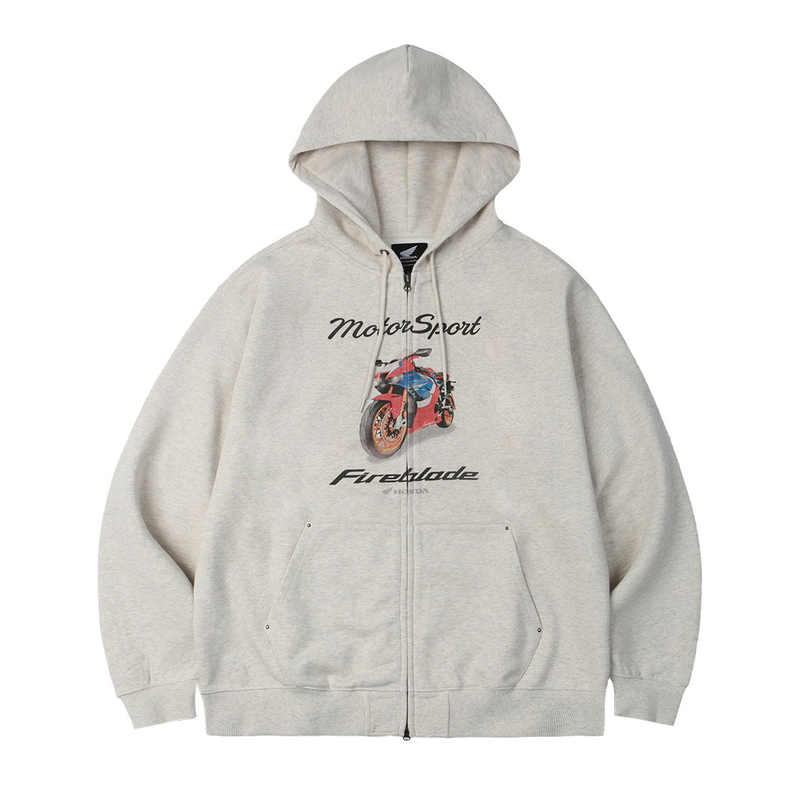 HGS1HZ303BOT Honda Motorsport Fireblade Hoodie Zip-Up Oatmeal