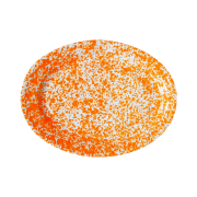 CROW CANYON D94 Oval Plate Orange Marble