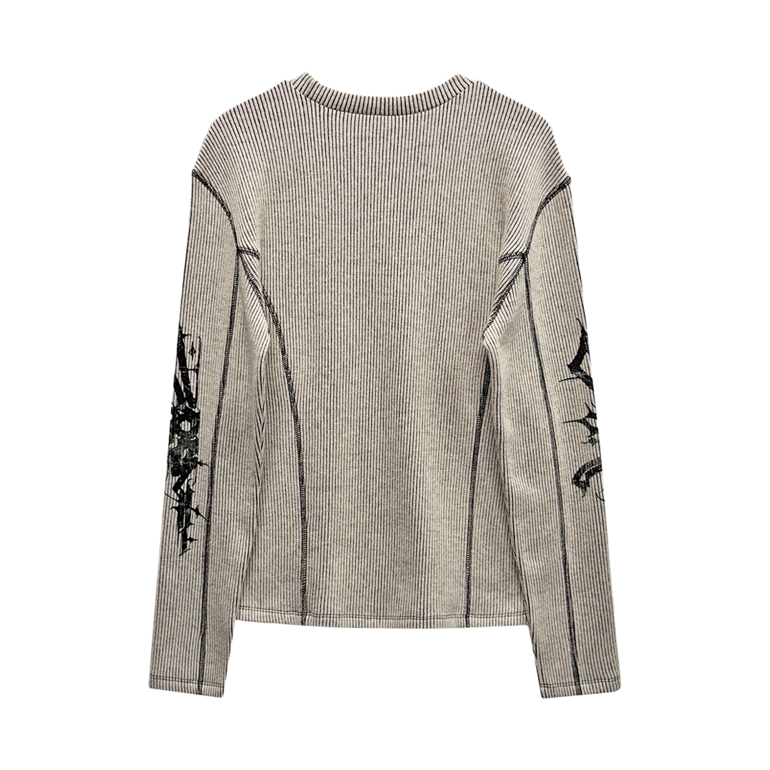 랜 아카이브 0107 건 그래픽 리브드 슬림 롱슬리브 - 베이지(LAN ARCHIVE 0107 Gun Graphic Ribbed Slim Long Sleeve - Beige) - 2